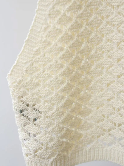 2way short knit vest