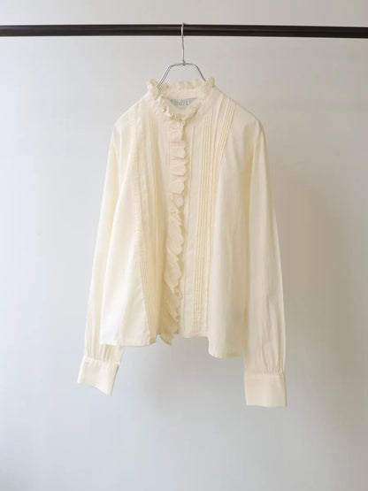 pin tuck lace shirt