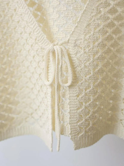 2way short knit vest