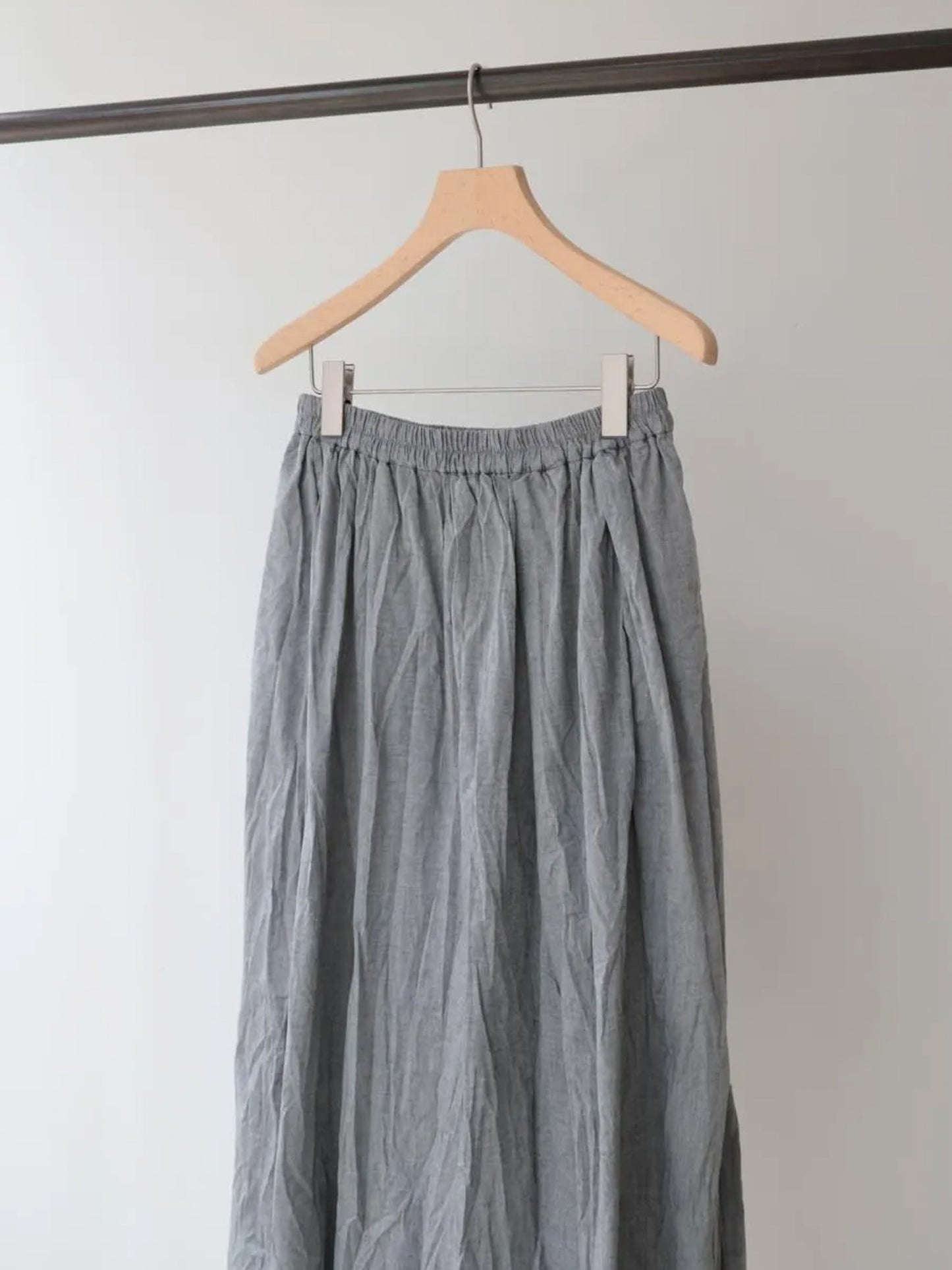 chambray gather skirt