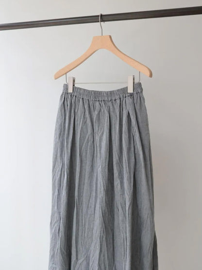 chambray gather skirt
