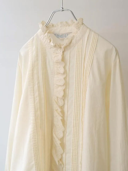 pin tuck lace shirt