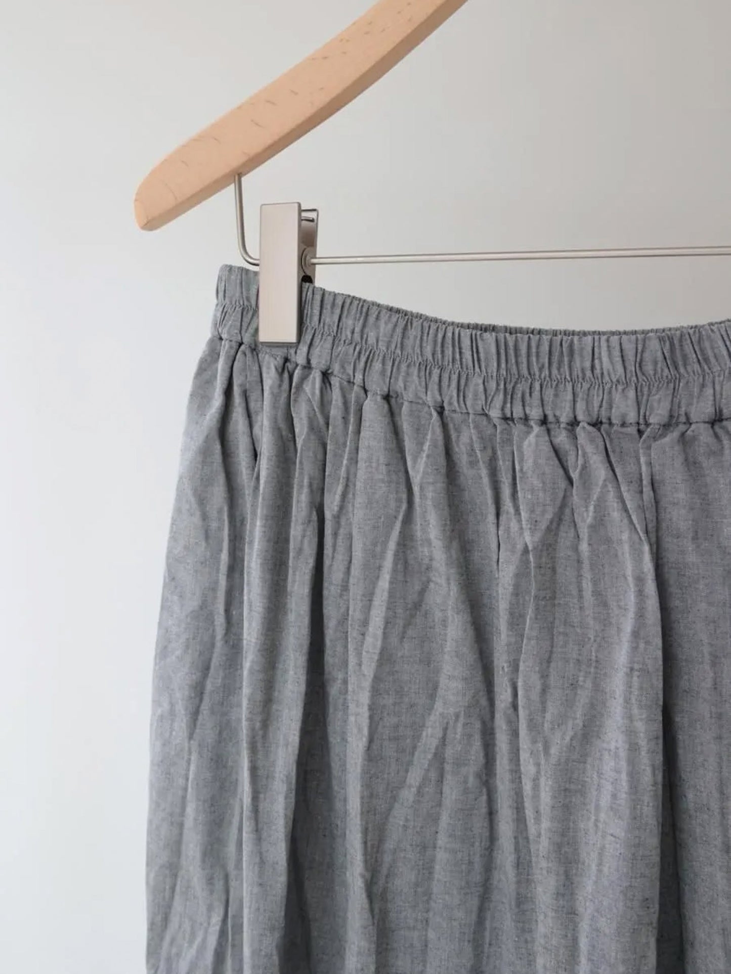 chambray gather skirt