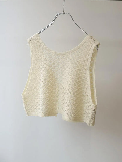 2way short knit vest