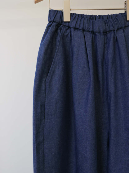 denim wide easy pants