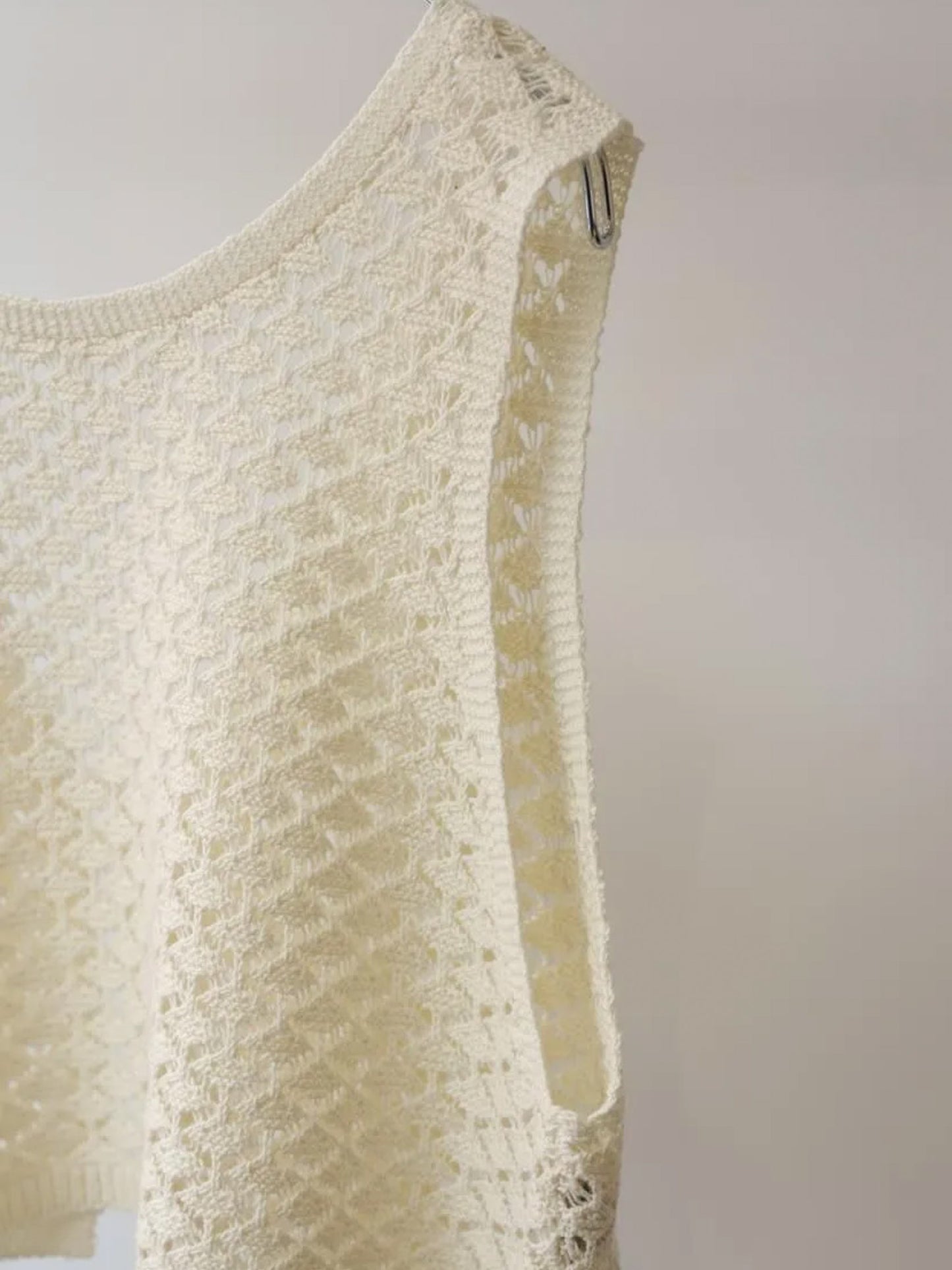 2way short knit vest