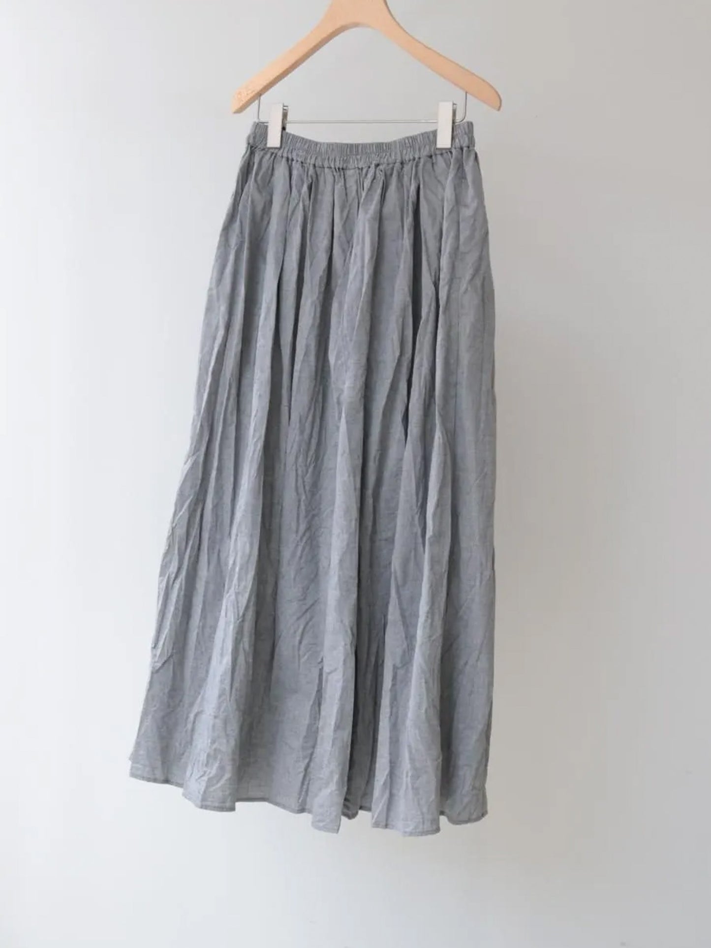chambray gather skirt