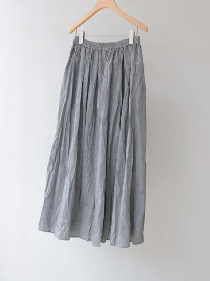 chambray gather skirt