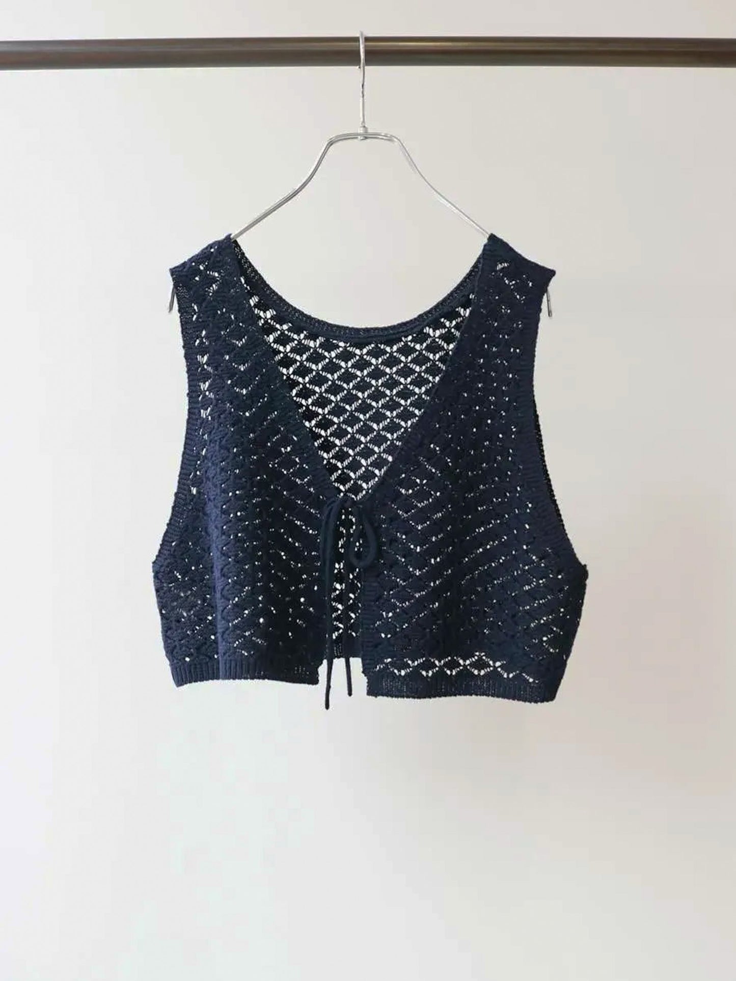2way short knit vest
