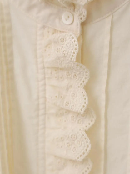 pin tuck lace shirt