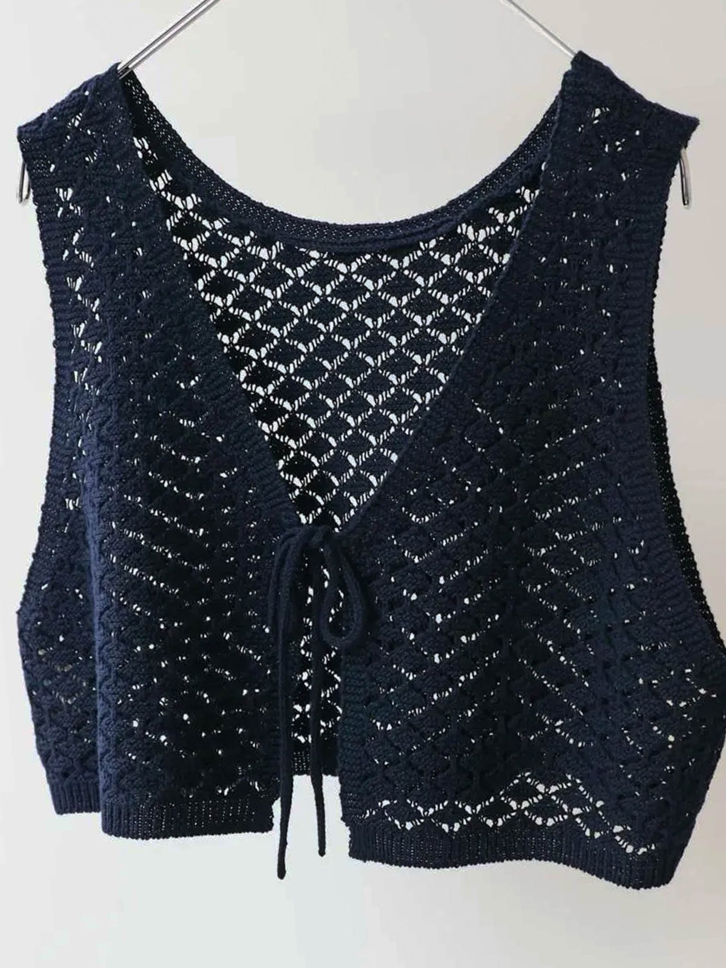 2way short knit vest