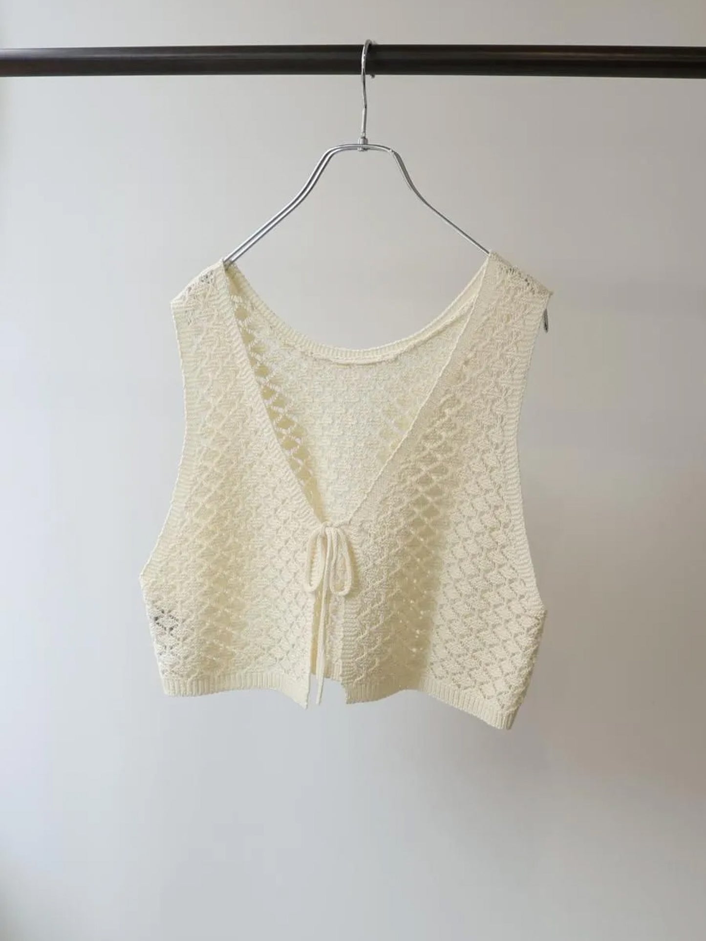 2way short knit vest