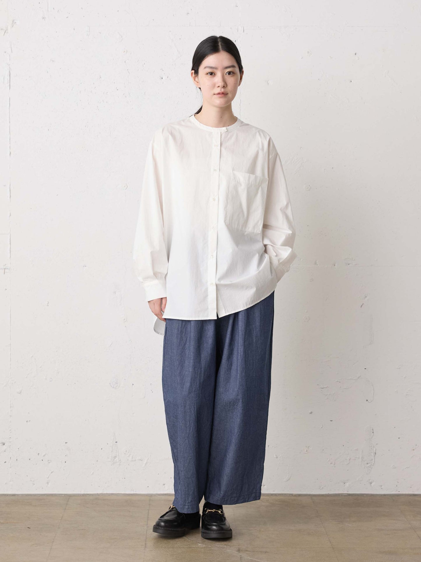 denim wide easy pants