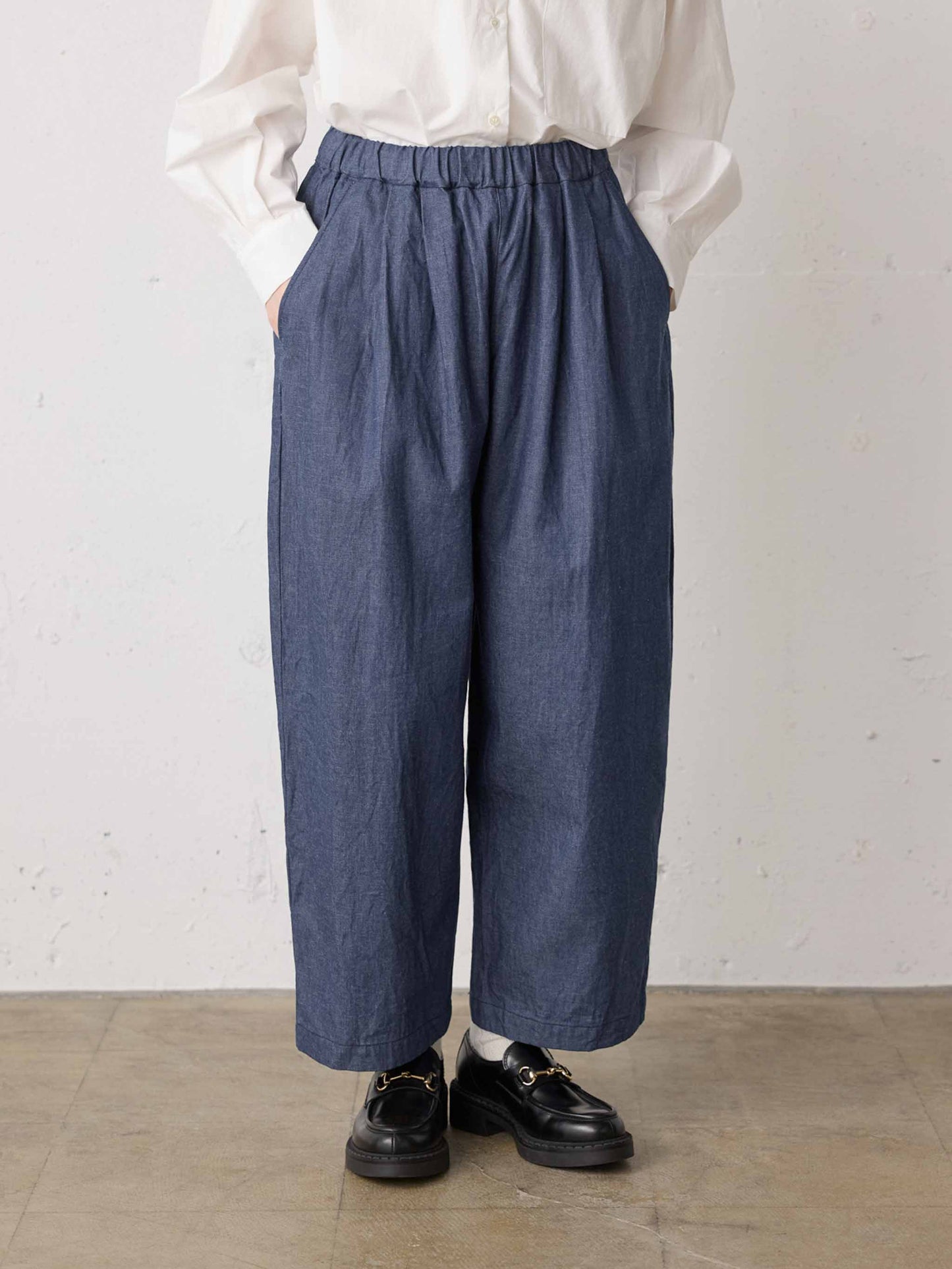 denim wide easy pants