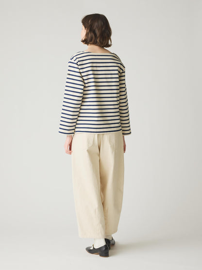 hi-waist curved denim