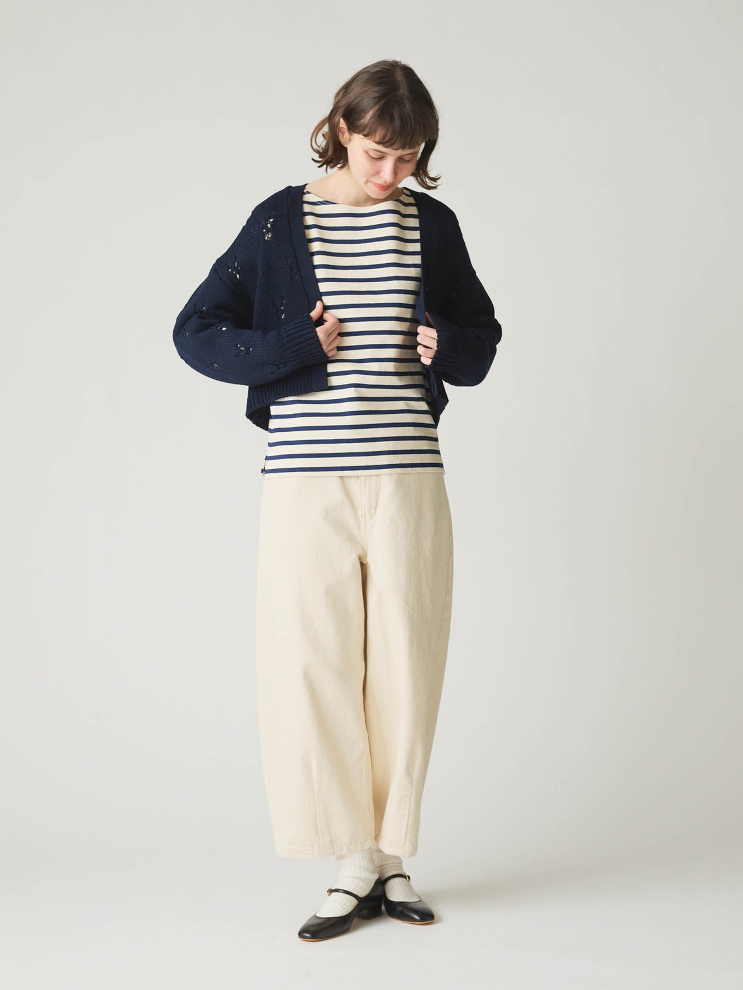 hi-waist curved denim