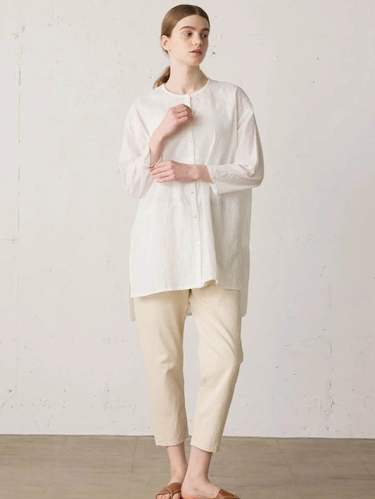 4/5 length white denim pants