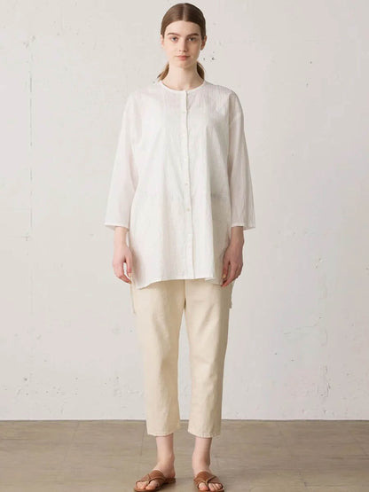 4/5 length white denim pants