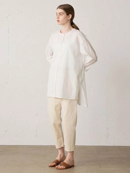 4/5 length white denim pants