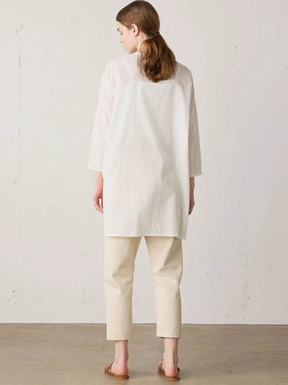 4/5 length white denim pants