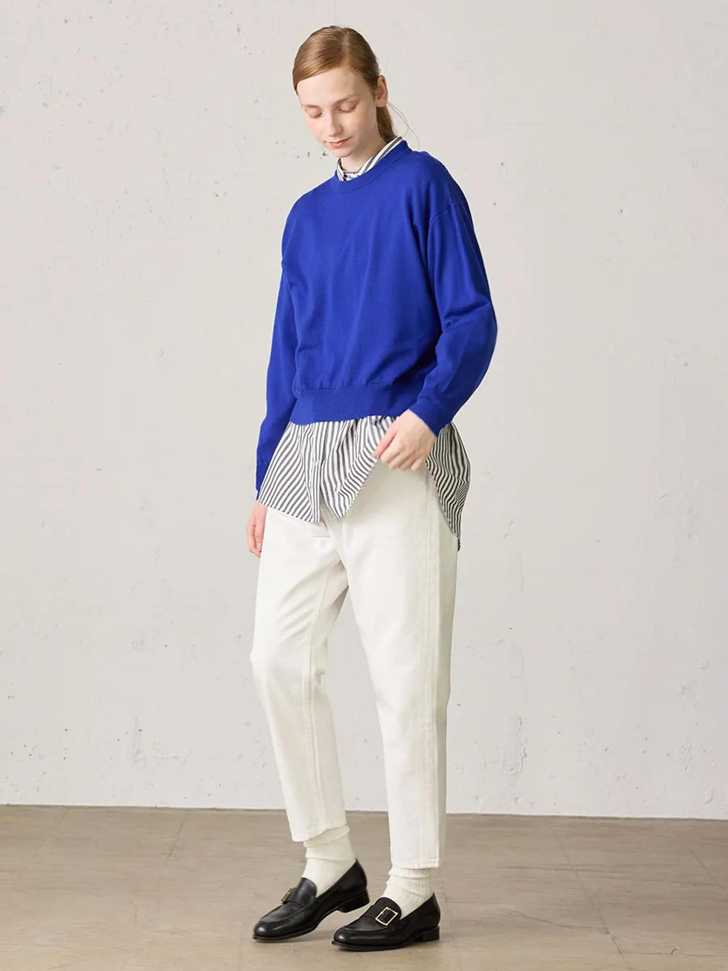 high waist white denim pants