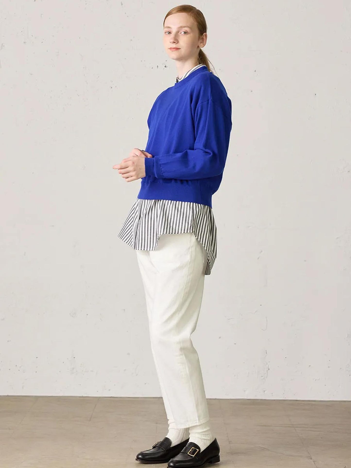 high waist white denim pants