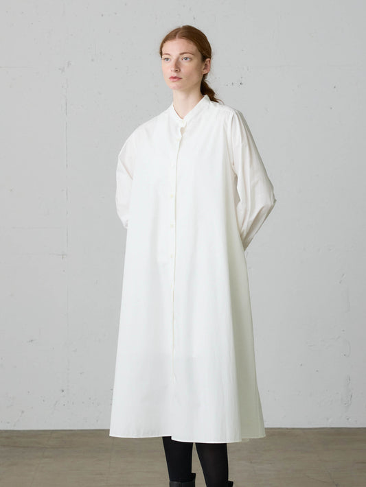 A line band collar shirt onepiece