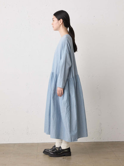 chambray gather onepiece
