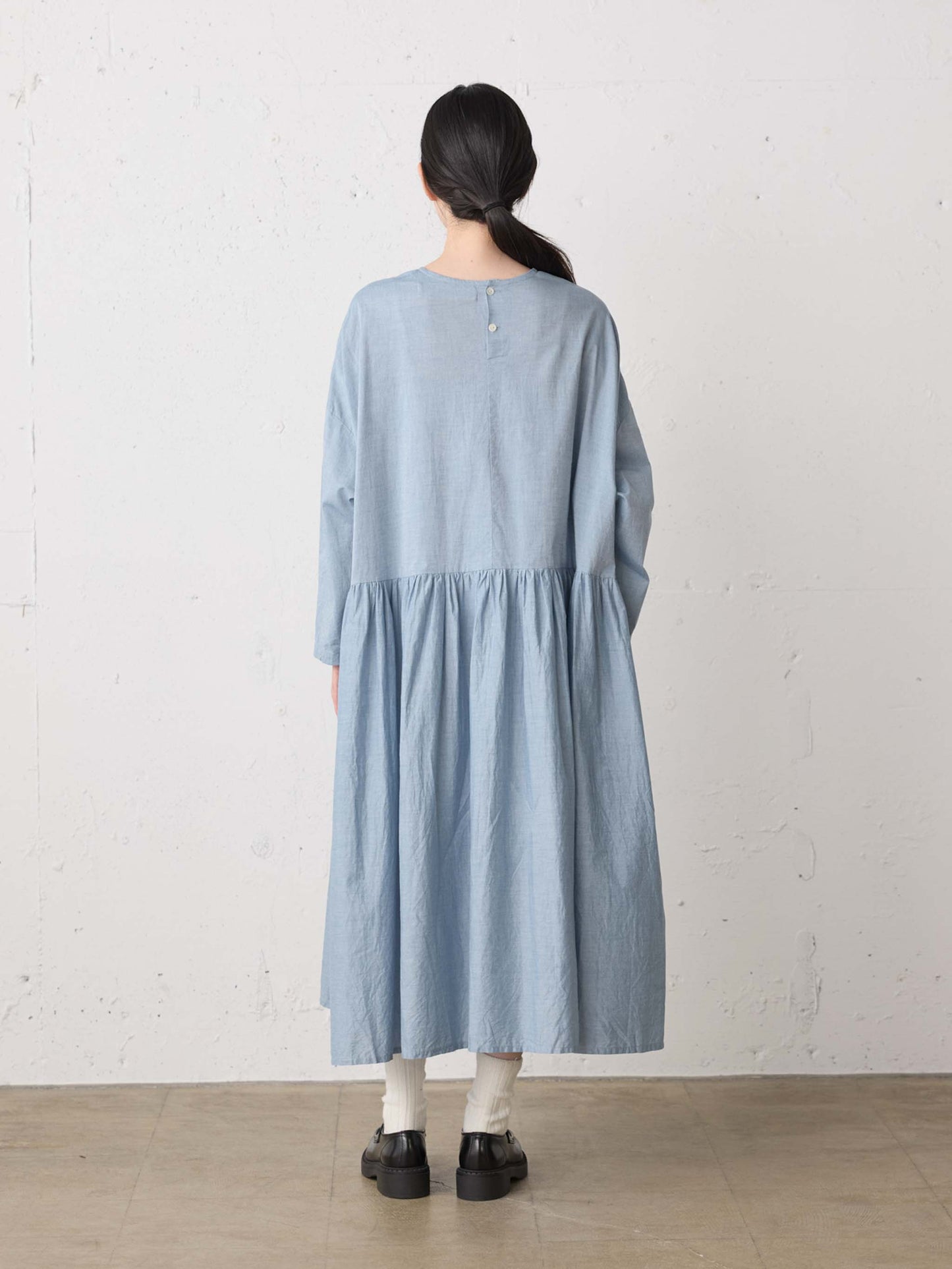 chambray gather onepiece