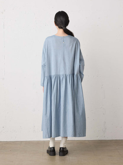 chambray gather onepiece