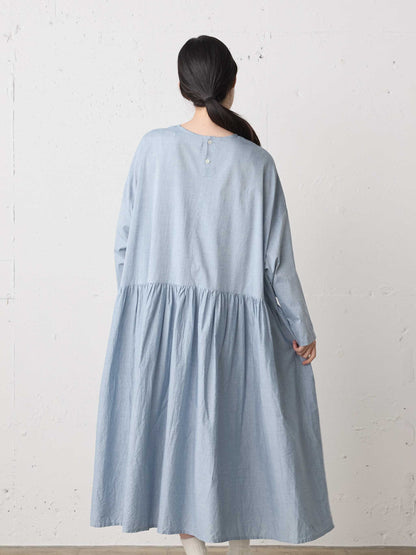 chambray gather onepiece