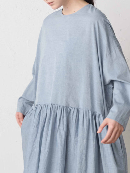 chambray gather onepiece