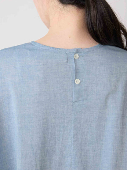 chambray gather onepiece