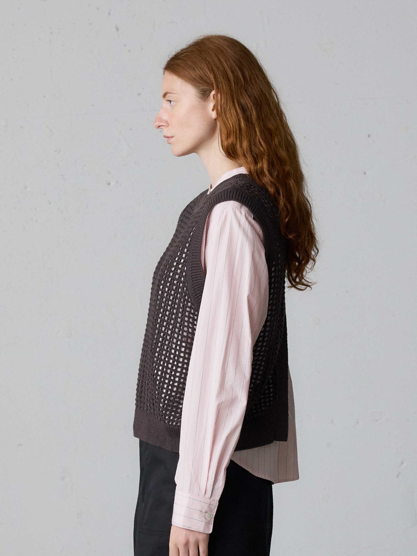 mesh knit 2way vest