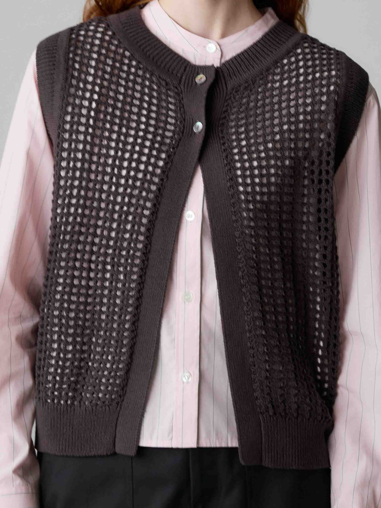 mesh knit 2way vest