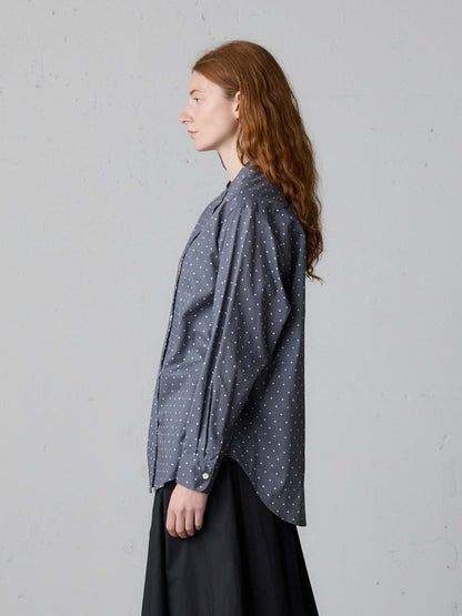 dots band collar shirt