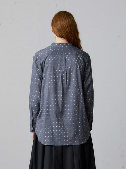dots band collar shirt