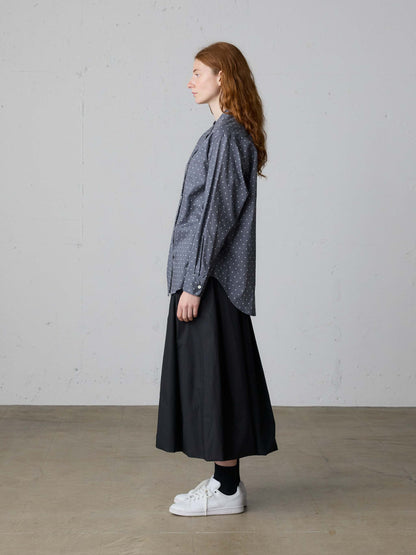 dots band collar shirt