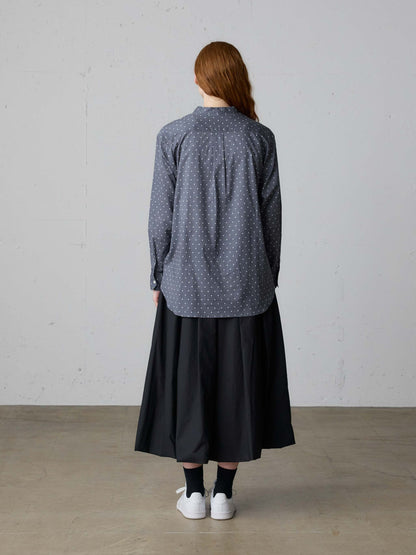 dots band collar shirt