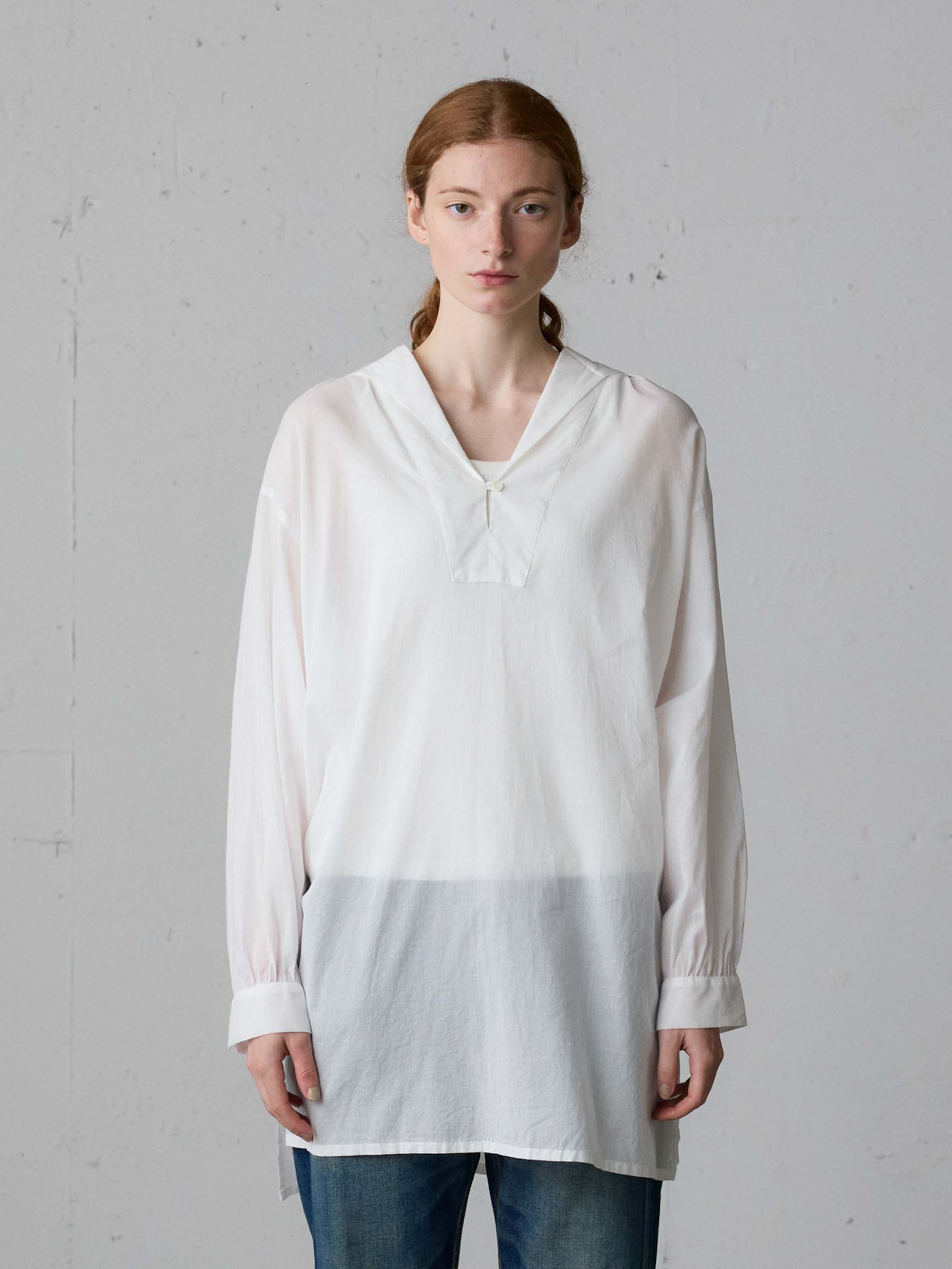 sheer sailor collar tunic