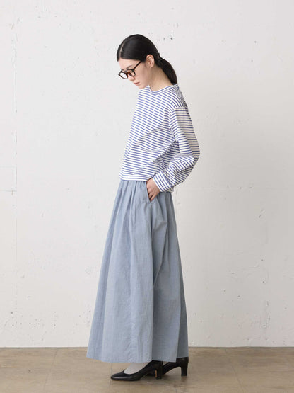chambray gather skirt