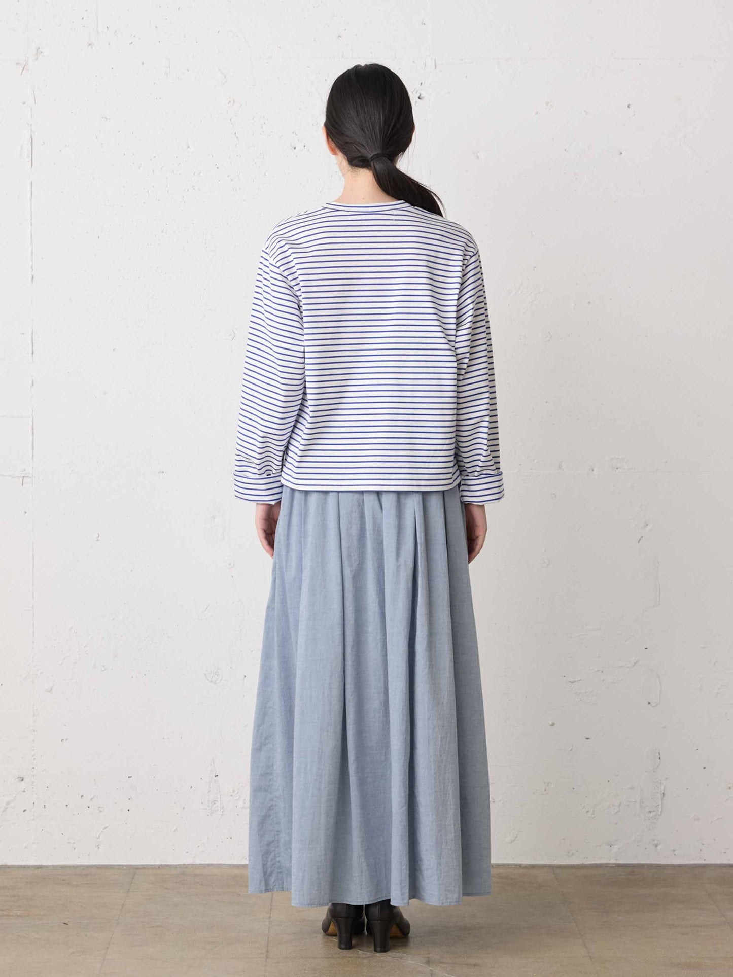 chambray gather skirt