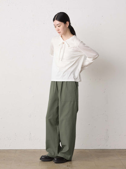 back satin baker pants