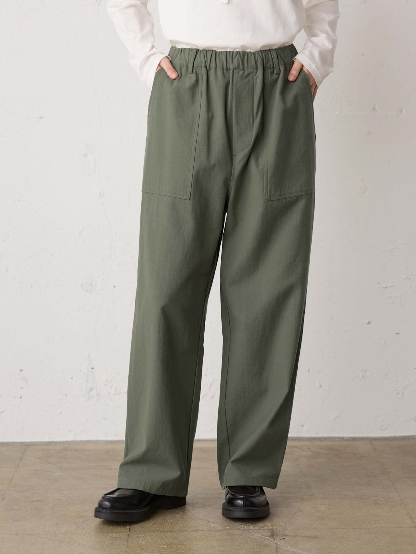 back satin baker pants