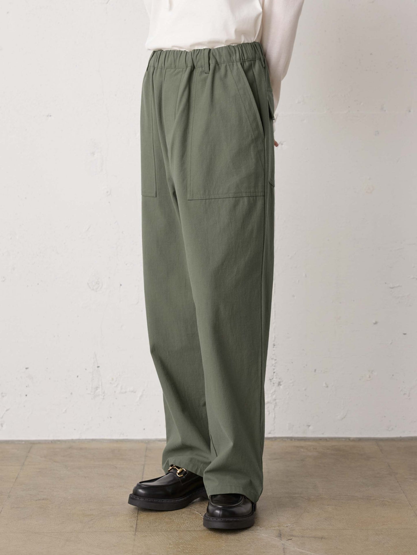 back satin baker pants