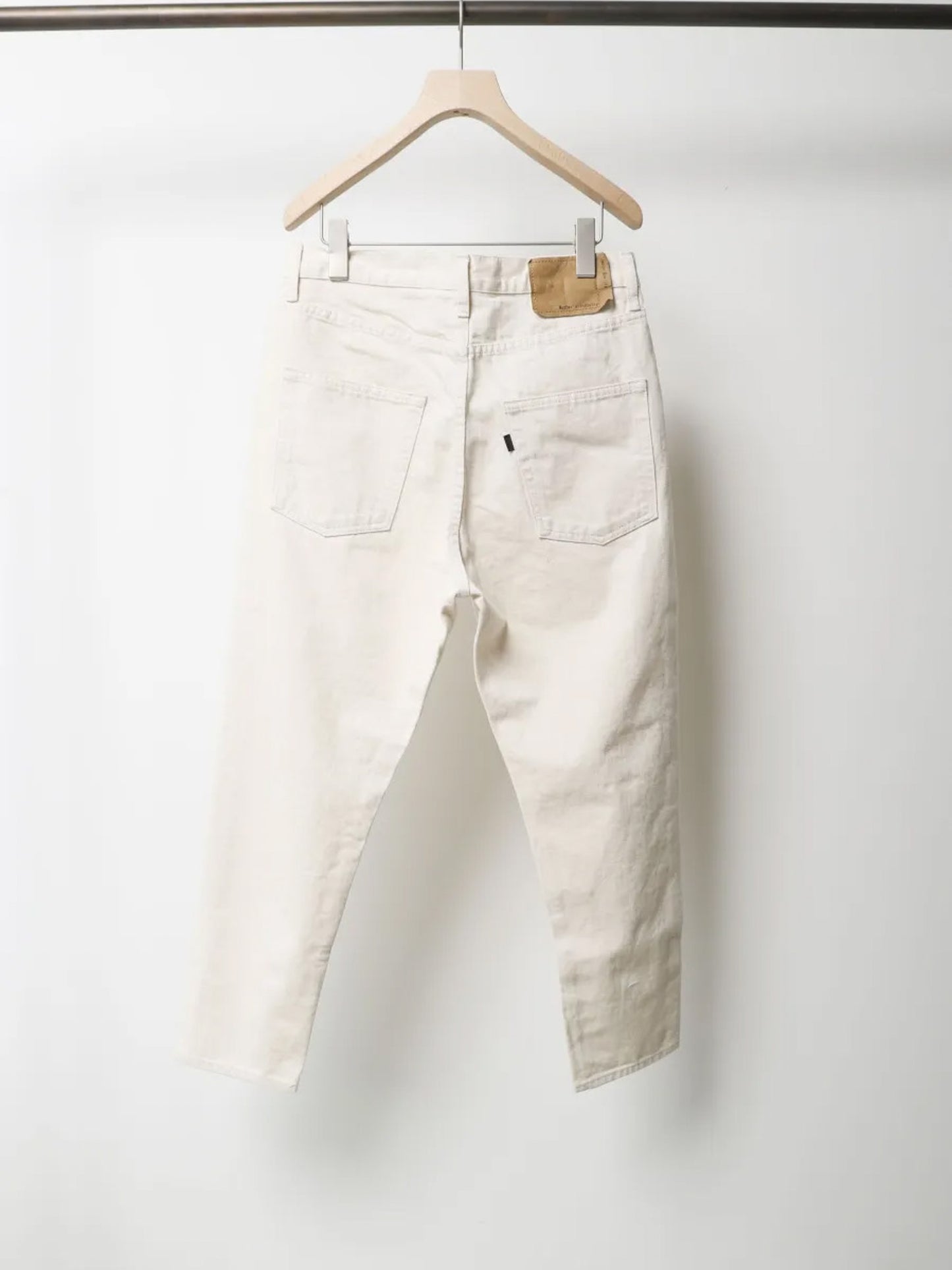 high waist white denim pants