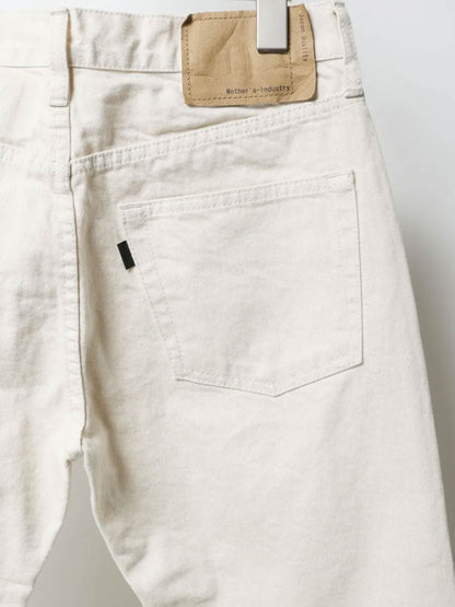 4/5 length white denim pants
