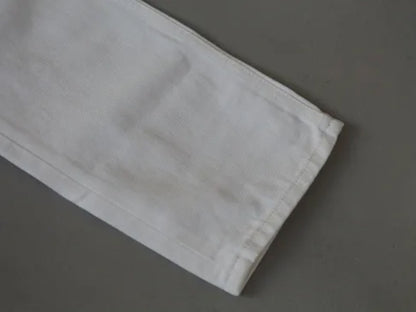 4/5 length white denim pants