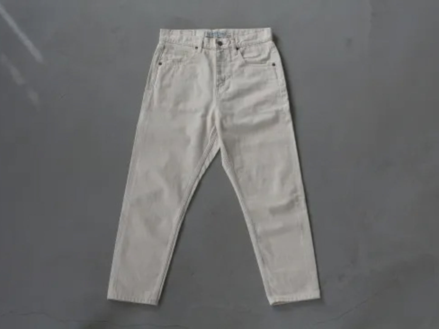 high waist white denim pants