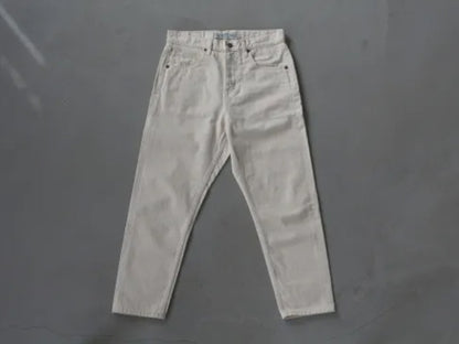 high waist white denim pants